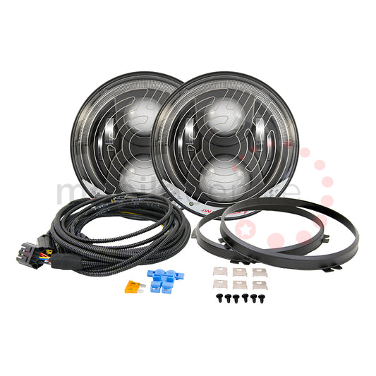 JW Speaker 8700 Dual-Burn® HEATED LED Headlight Kit for Land Rover Defender with DRL