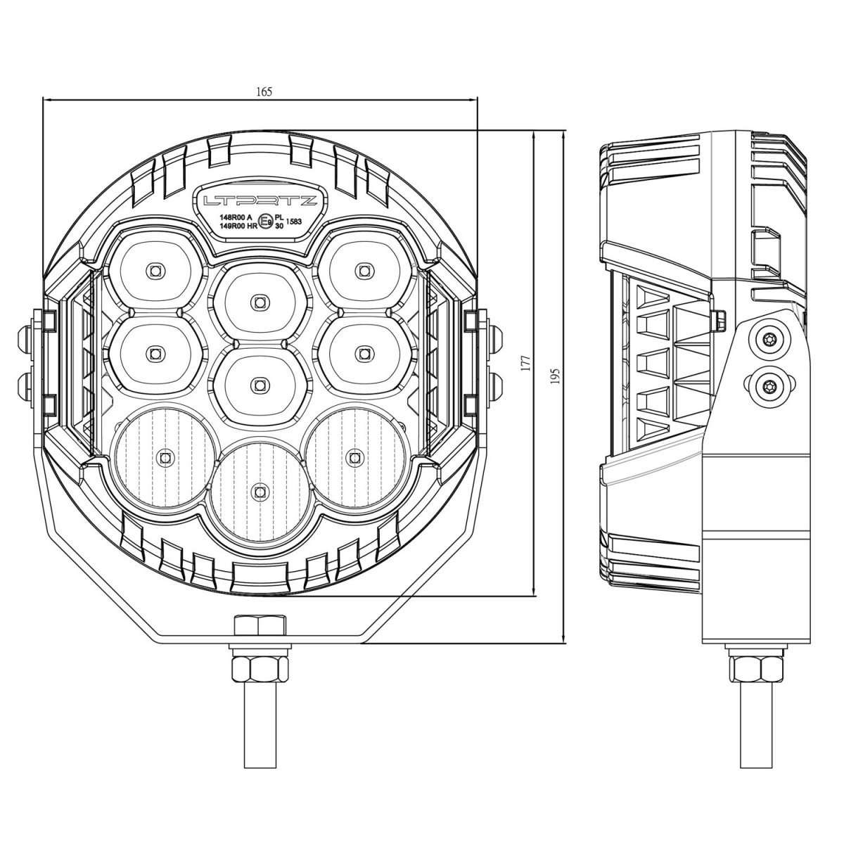 7inch Rave-X Driving Light with Background Light
