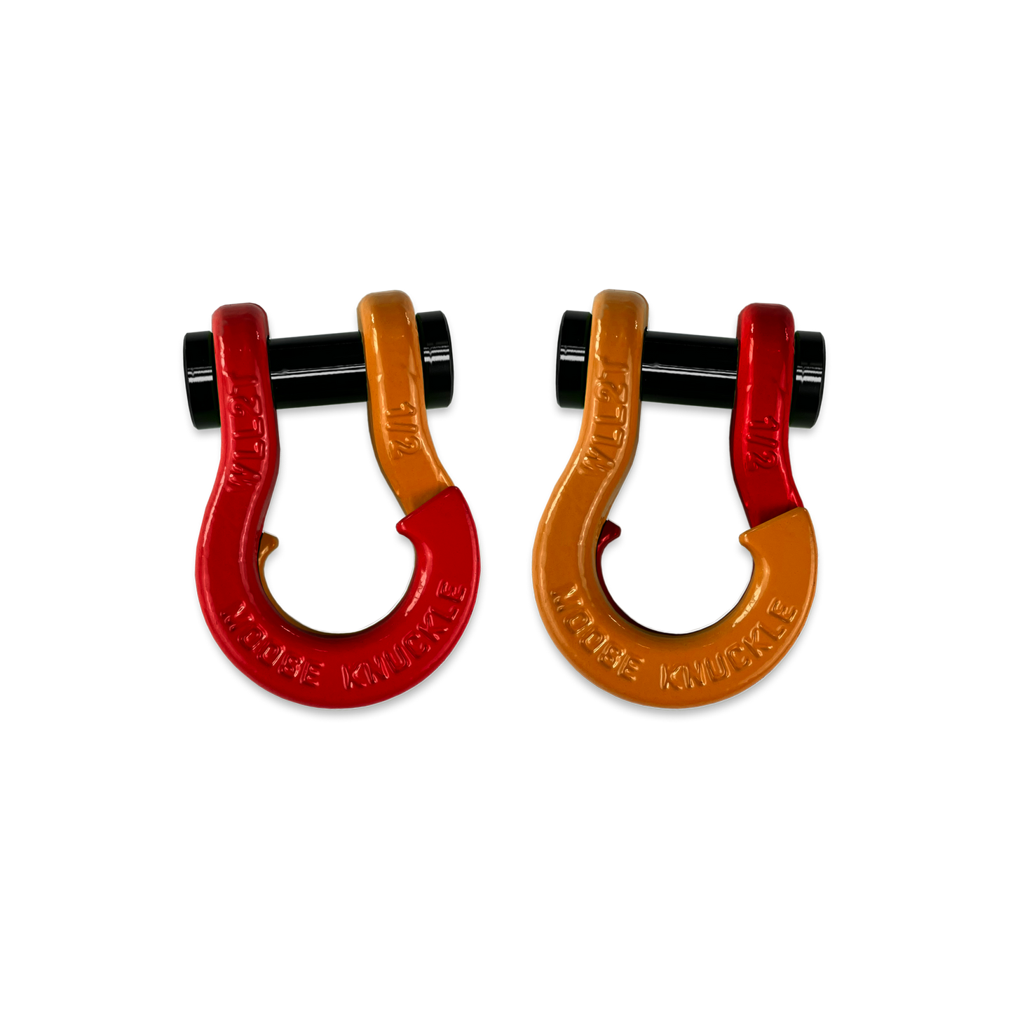 Jowl SxS Recovery Split 1 2 Inch Shackle (Flame Red - Obscene Orange Combo)
