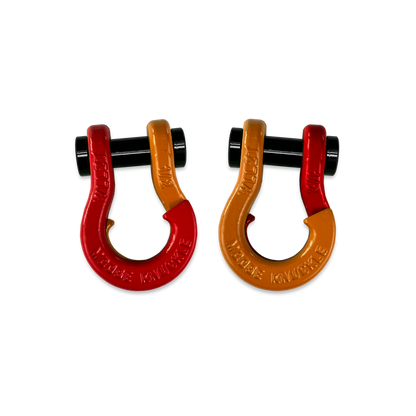 Jowl SxS Recovery Split 1 2 Inch Shackle (Flame Red - Obscene Orange Combo)
