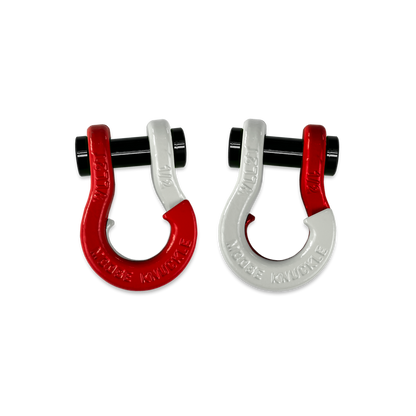 Jowl SxS Recovery Split 1 2 Inch Shackle (Flame Red - Pure White Combo)