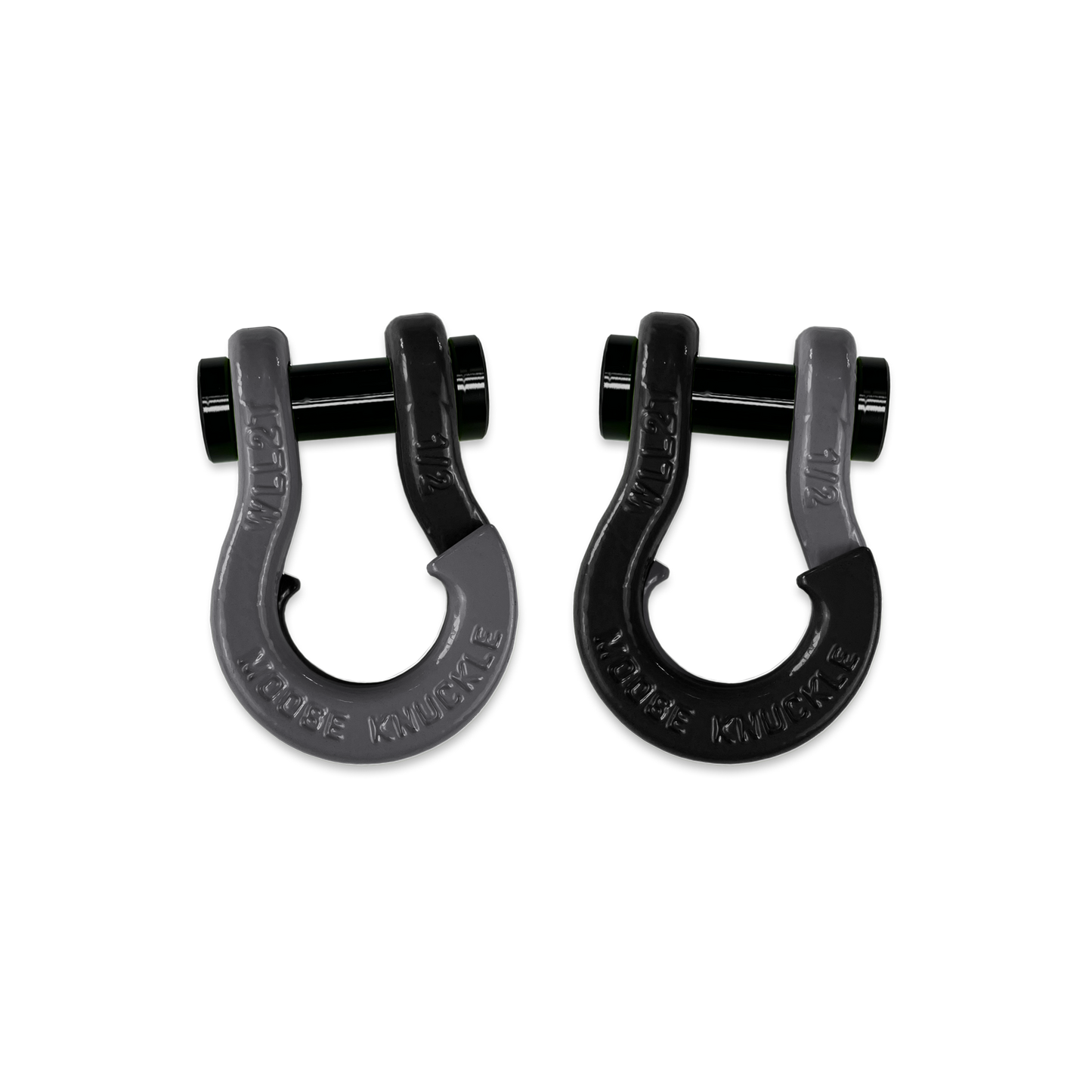 Jowl SxS Recovery Split 1/2 Inch Shackles in Gun Gray and Black Hole Combo