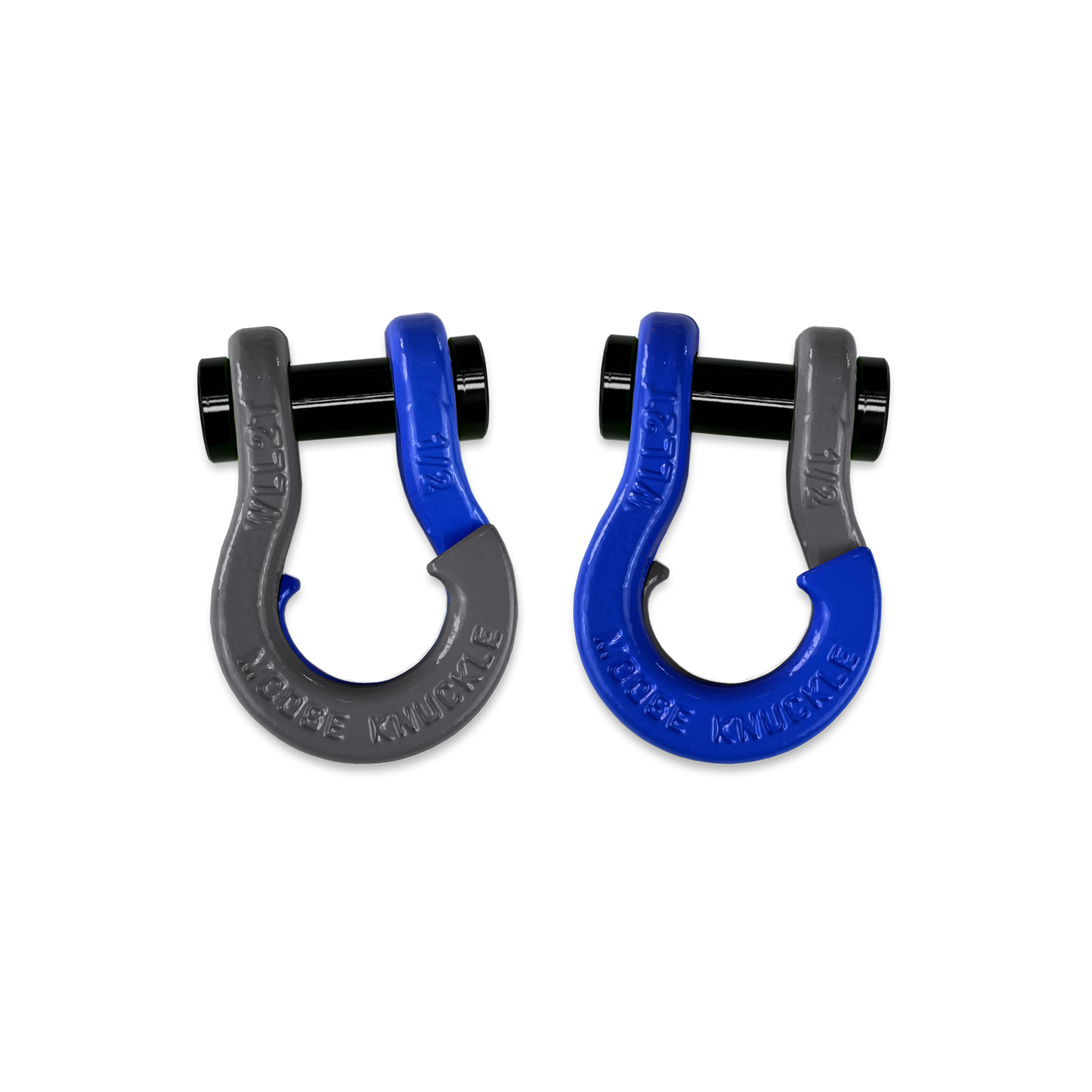 Jowl SxS Recovery Split 1/2 Inch Shackles in Gun Gray and Blue Balls Combo