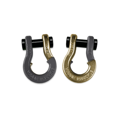 Jowl SxS Recovery Split 1/2 Inch Shackles in Gun Gray and Brass Knuckle Combo