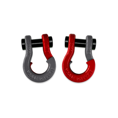 Jowl SxS Recovery Split 1/2 Inch Shackles in Gun Gray and Flame Red Combo