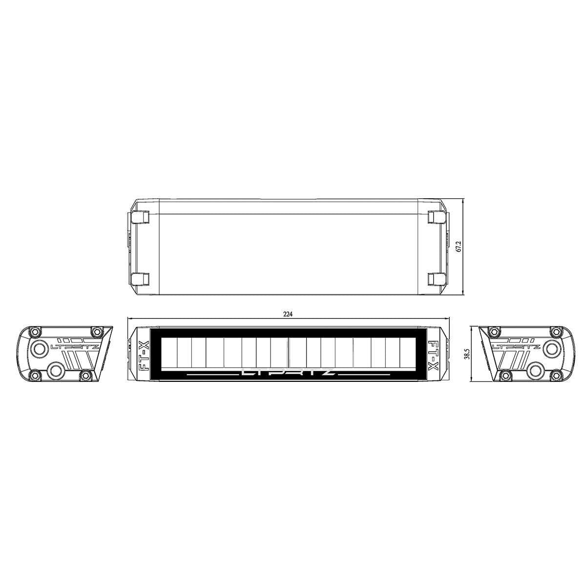 9inch Flat-X Road Legal Spot Beam Light Bar