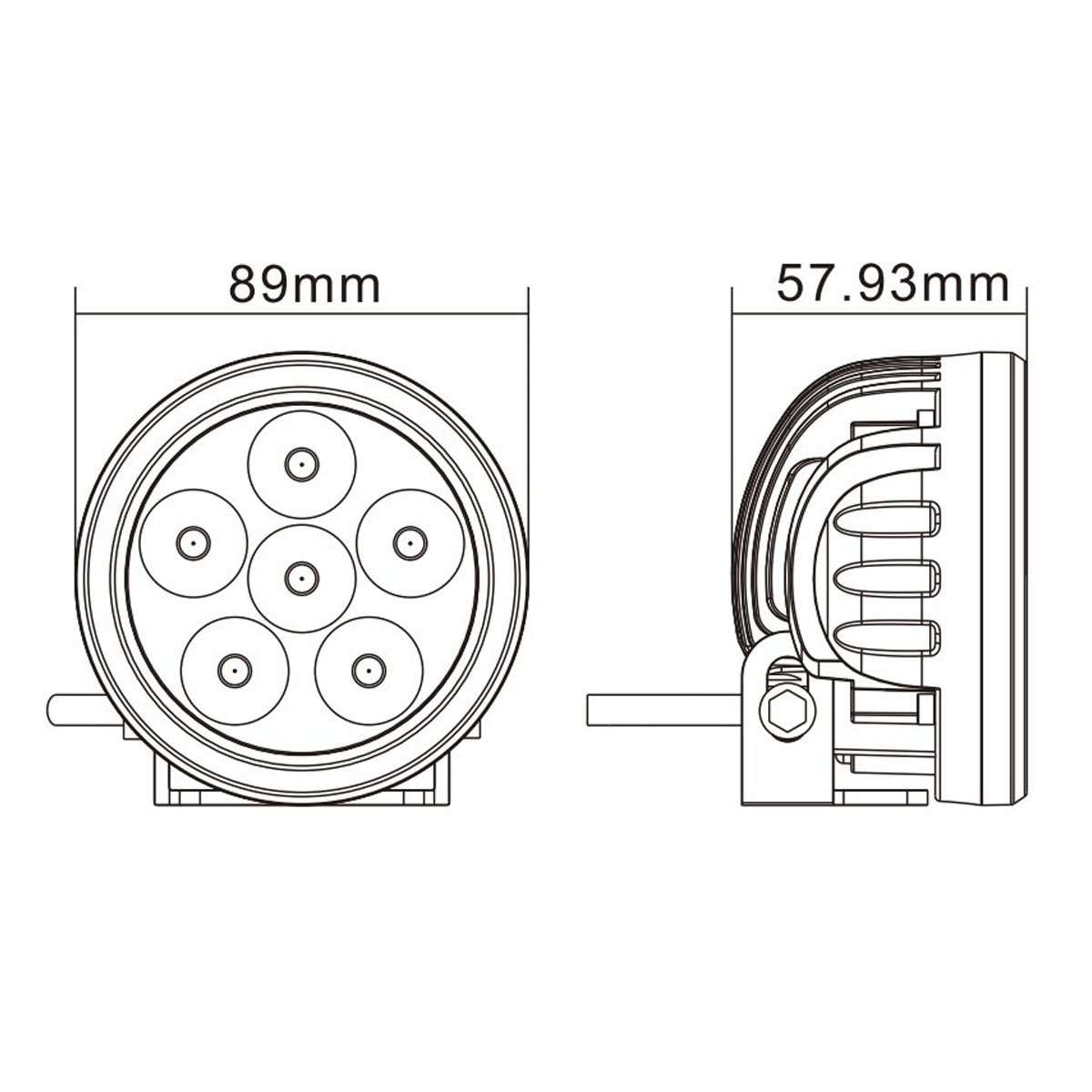 18W LED Reversing Light (90degree Flood)
