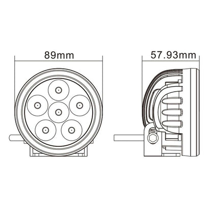 18W LED Reversing Light (90degree Flood)