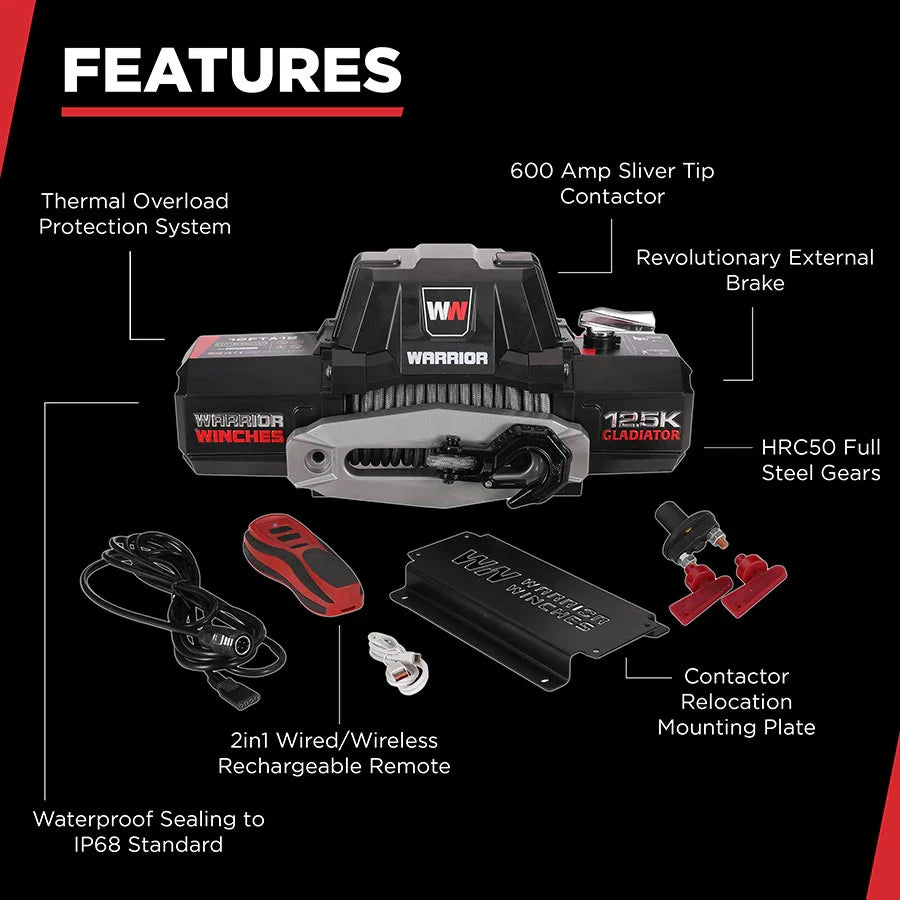 Gladiator F-Type 12500 Electric Winch