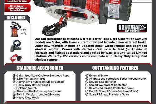 Samurai 14500 Steel Cable Winch