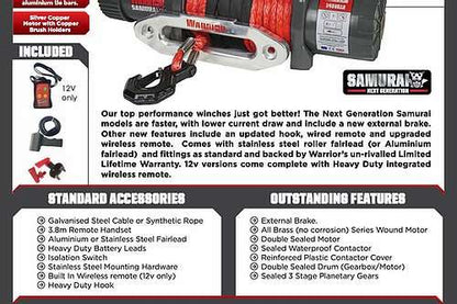 Samurai 9500 Synthetic Rope Winch
