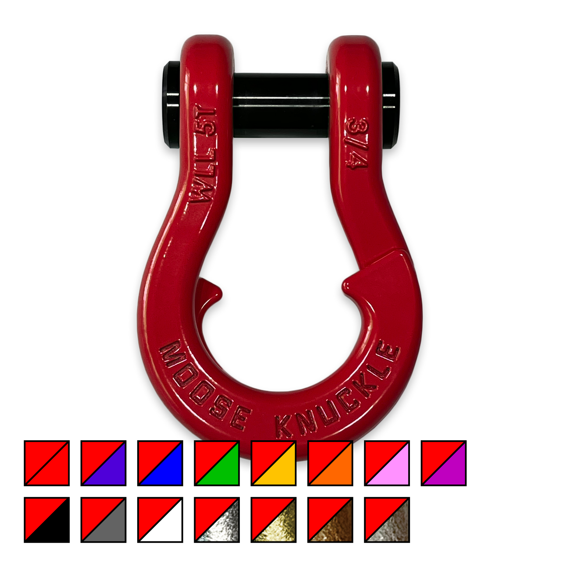 Jowl Recovery Split 3/4 in Shackle (Flame Red)