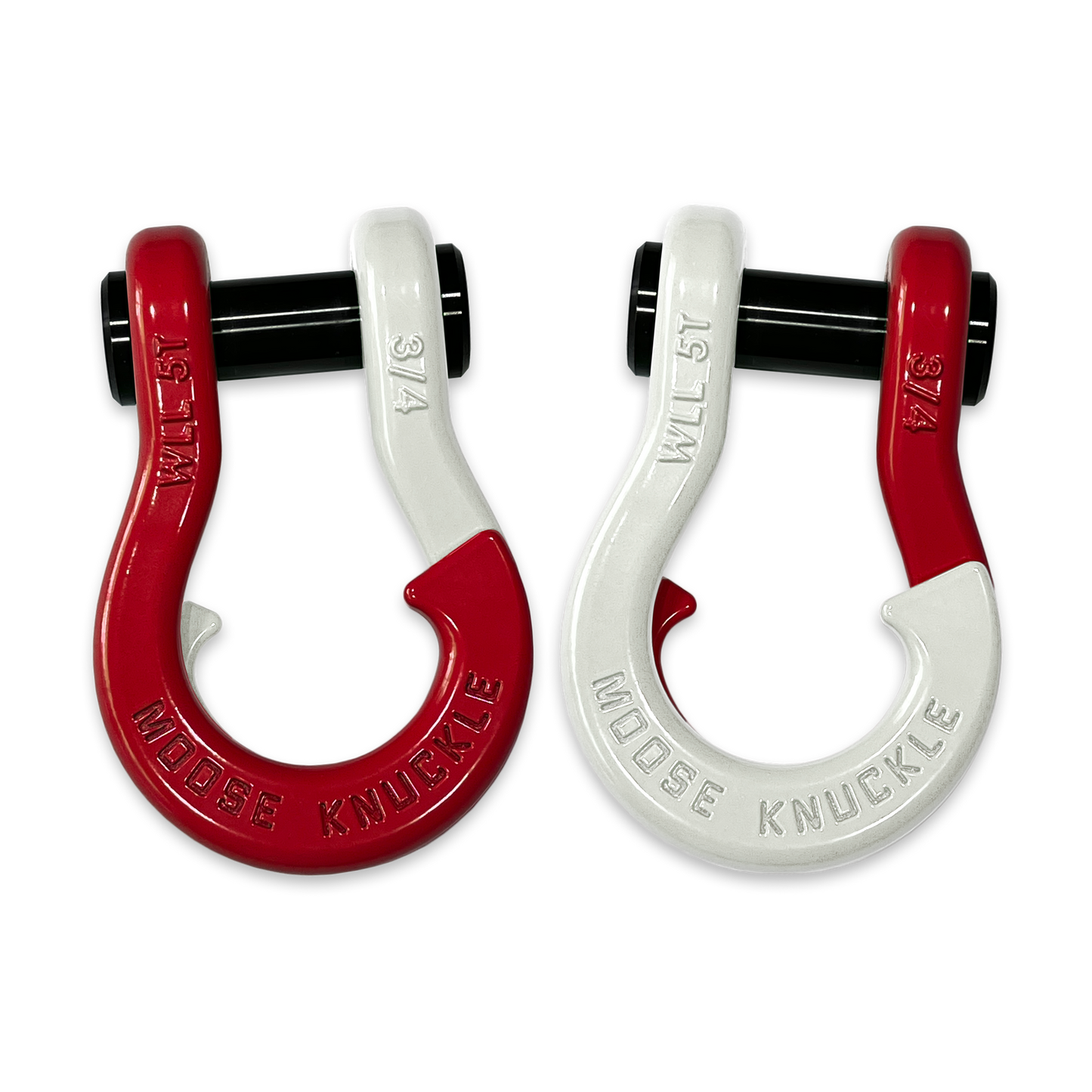 Jowl Recovery Split 3/4 in Shackle -  Flame Red and Pure White Combo