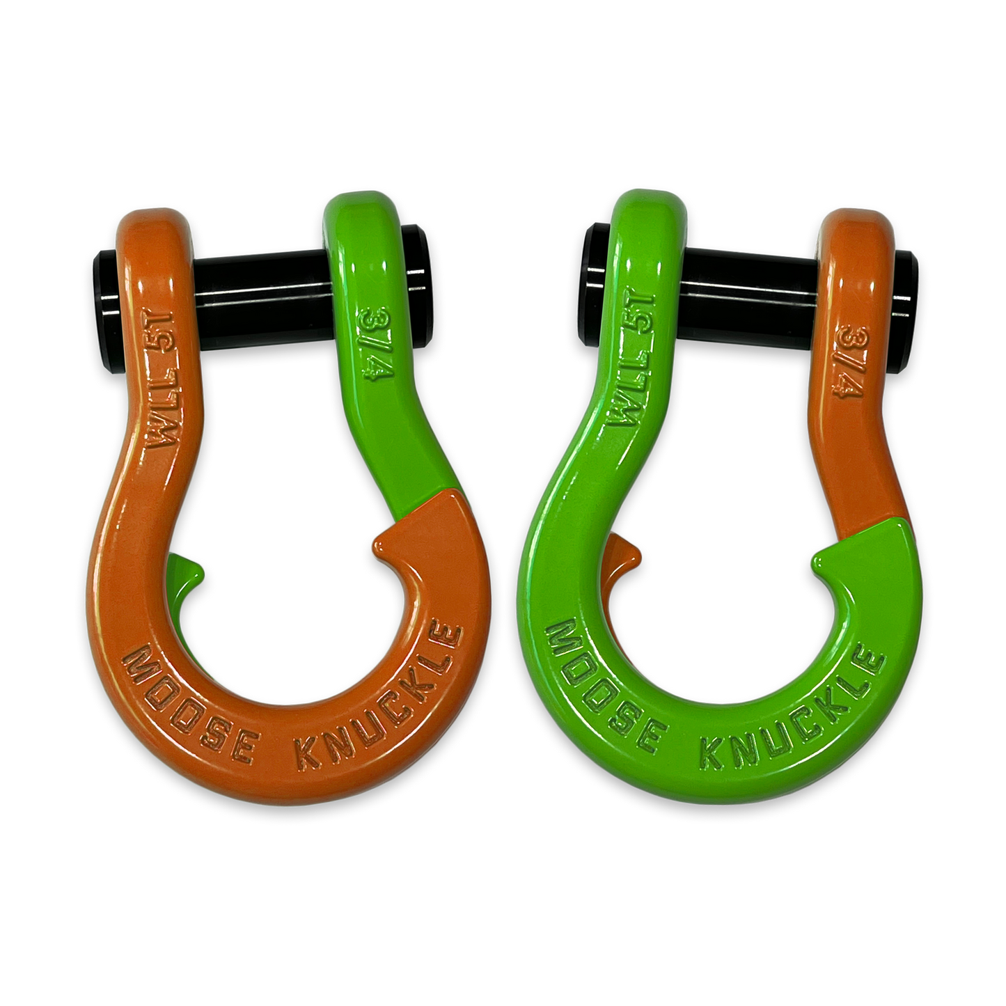 Jowl Recovery Split 3/4 Inch Shackle - Obscene Orange and Sublime Green Combo