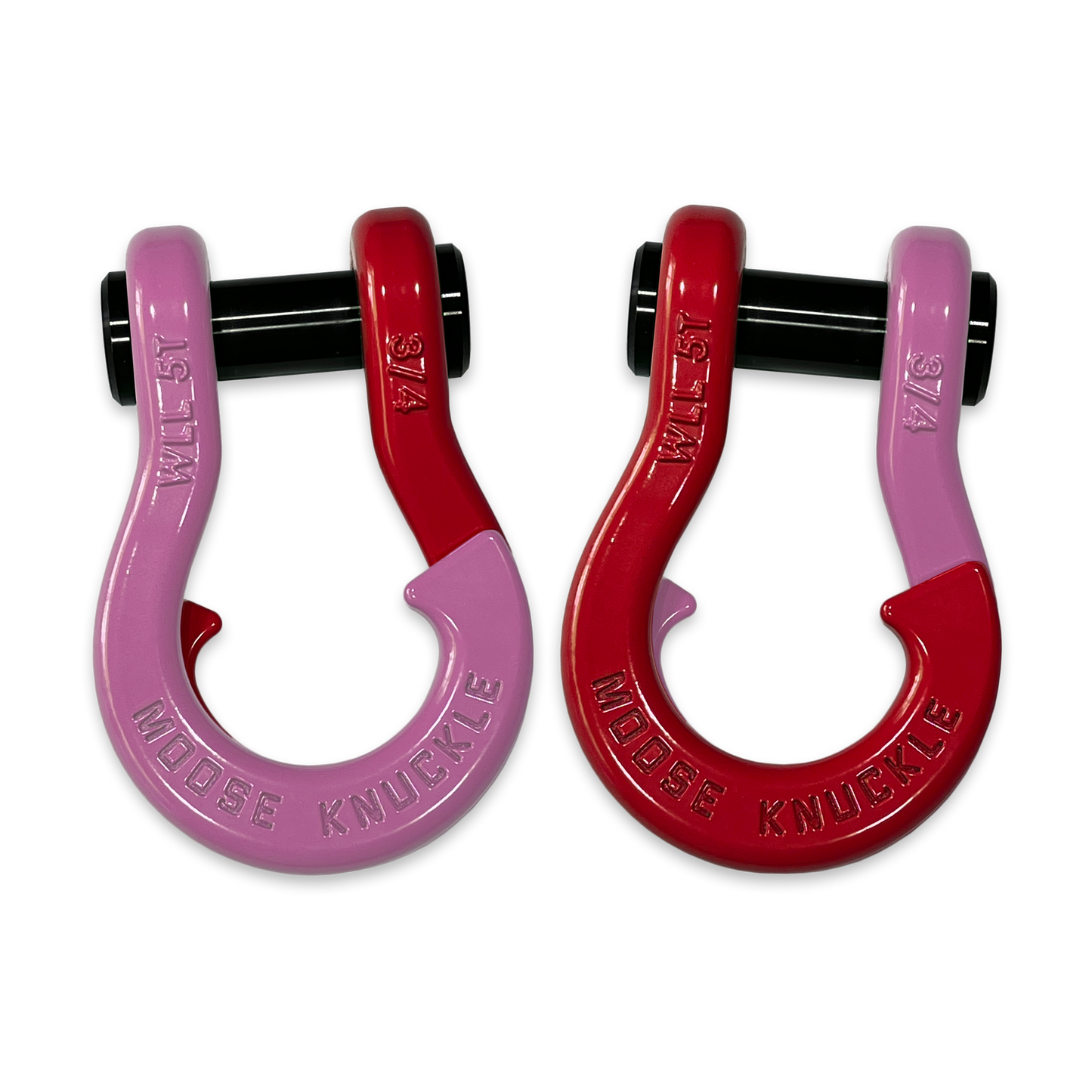 Jowl Recovery Split 3 4 Inch Shackle Capacity (Pretty Pink and Flame Red Combo)