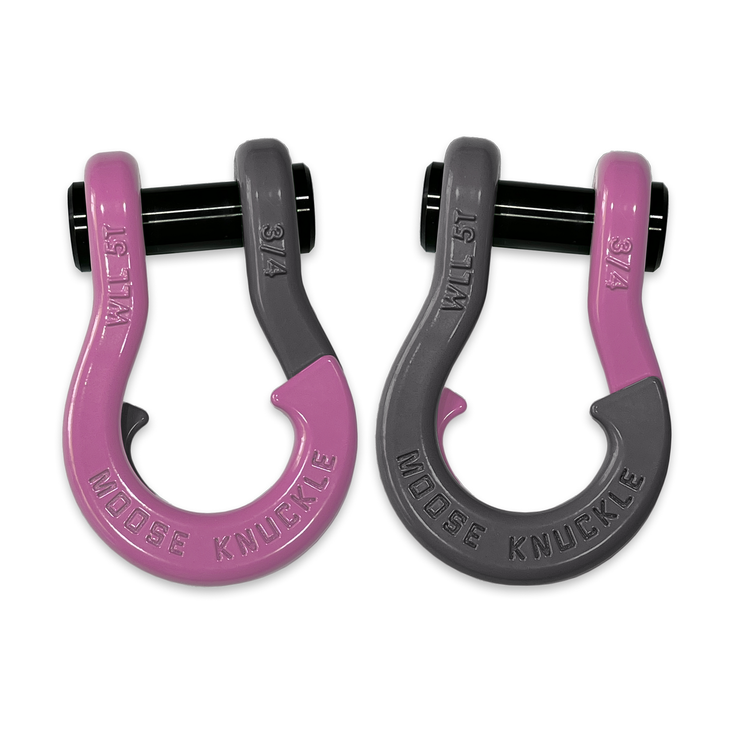 Jowl Recovery Split 3 4 Inch Shackle Capacity (Pretty Pink and Gun Gray Combo)