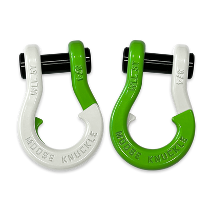 Jowl Recovery Split Shackle 3 4 Inch (Pure White and Sublime Green Combo)